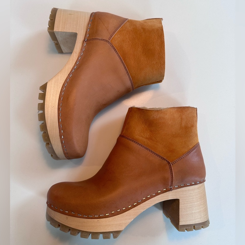 Swedish Hasbeens size 38 Nature Slip on bootie NEVER WORN